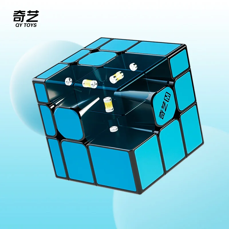 [Picube] Cubo magnético de espejo QiYi azul verde negro 3x3x3 rompecabezas profesional Cubo mágico juguetes niños bloques de espejo 3x3 cubos