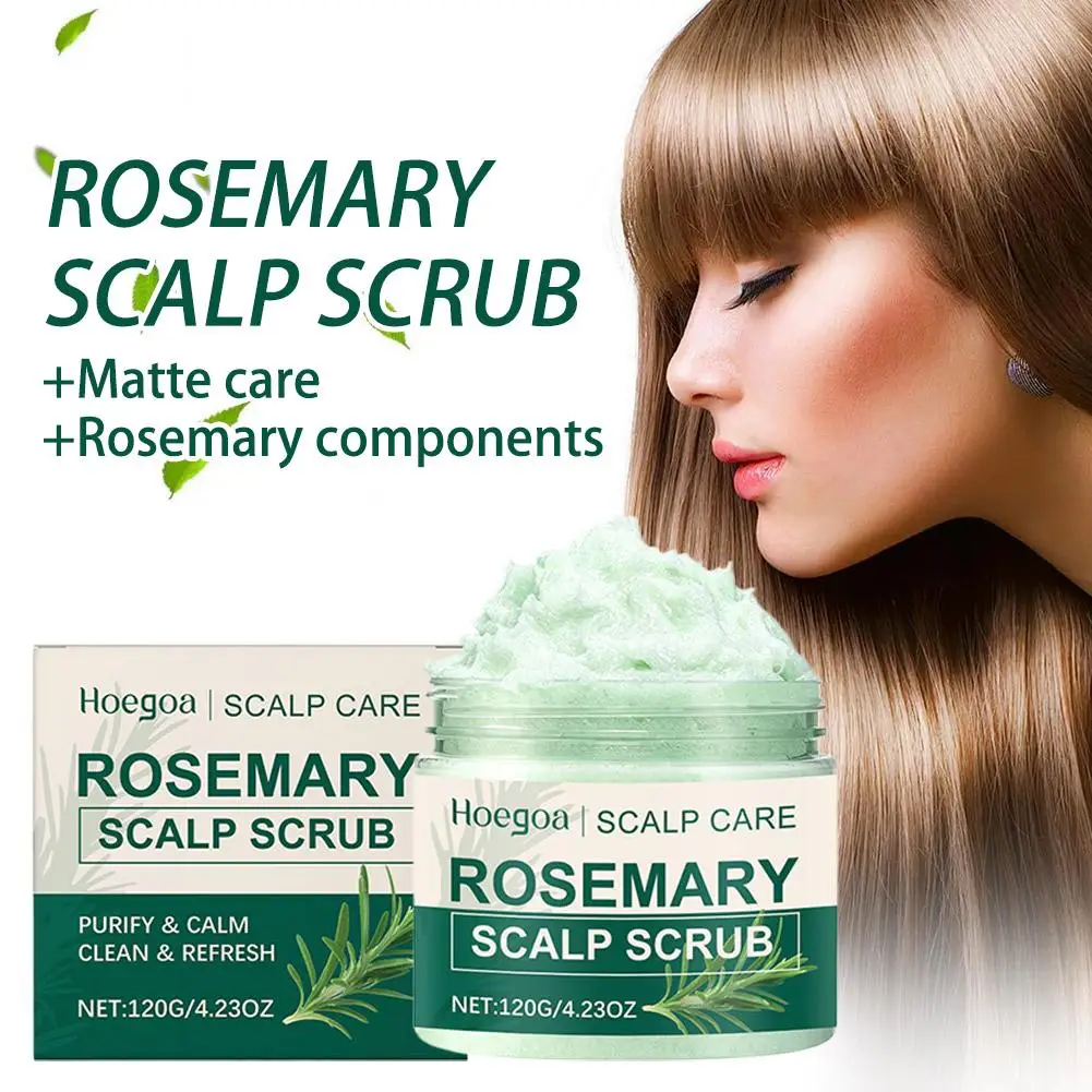 

Rosemary Scalp Scrub With Silicone Scalp Massager Deep Itching Secretion Control Cleaning Dandruff Relieve Sebum Shampoo Re E8U5