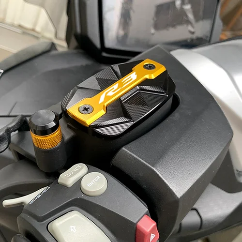 Imagen 2 del producto Para Yamaha R3 YZF-R3 YZFR3 2015-2025 tapa de depósito de líquido de frenos delantero y trasero de motocicleta cubierta de cilindro protector tapa de llenado de aceite R3