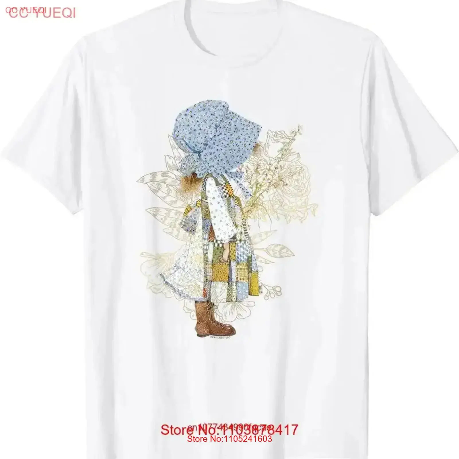 Camiseta vintage de Holly Hobbie County Girl con diseño de niña sosteniendo flores, estilo vintage, lavada, elástica, suave, ligeramente versátil, informal para hombre