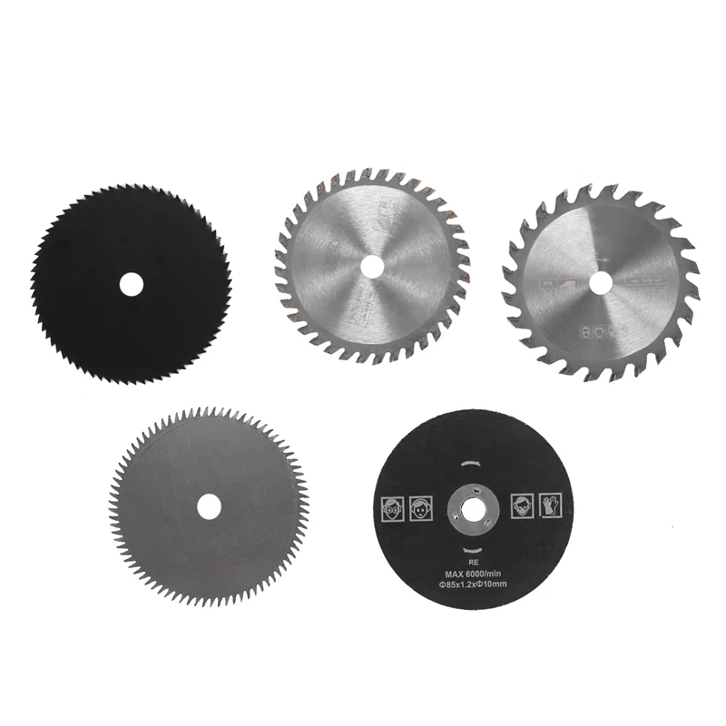 SEWS-5-Piece Set Of Carbide Cutting Blade Small Circular Saw Blade 85Mm Woodworking Household DIY Saw Blade