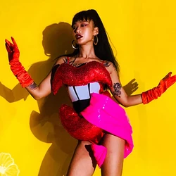 Clubwear Dancing Performance Stage Costume per donna Creative Cartoon Festival Rave Outfit Nightclub Gogo Dancewear VDB3971