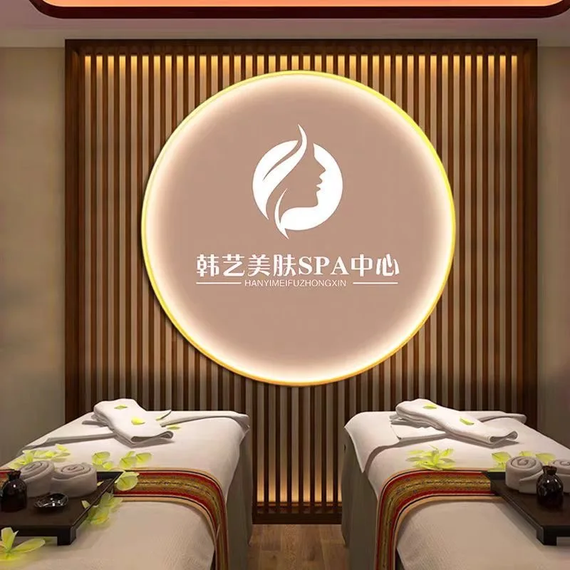 

Direction Signs for The Company's Front Desk Image Wall and Logo Light Boxes Background Wall Acrylic Billboards