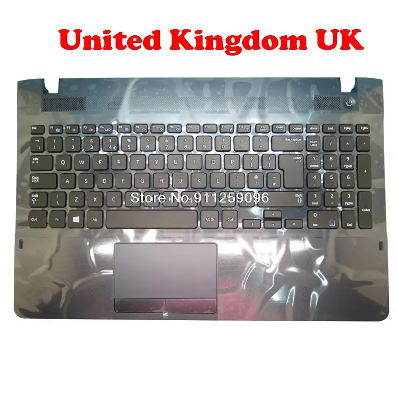 UK GR Laptop PalmRest&Keyboard For Samsung NP270E5J 270E5J Germany Upper Case With Touchpad Speaker New