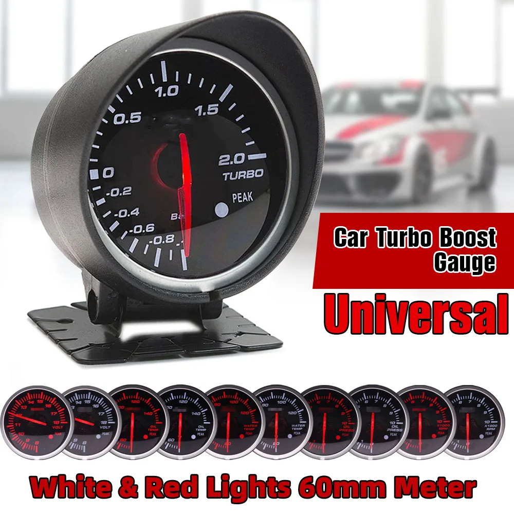 Defi BF White Red Light 60mm Gauge Volt water temp oil temp oil press rpm vacuum boost ext temp air fuel Ratio auto gauge meter