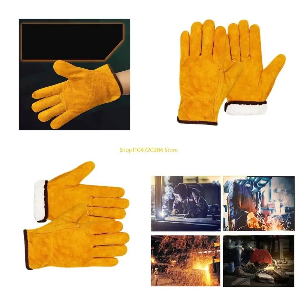 K0EA ถุงมือทำงานหนังสำหรับงานหนัก ถุงมือทำงานระบายอากาศ สวมถุงมือทำสวนที่สะดวกสบายสำหรับการก่อสร้างลาน