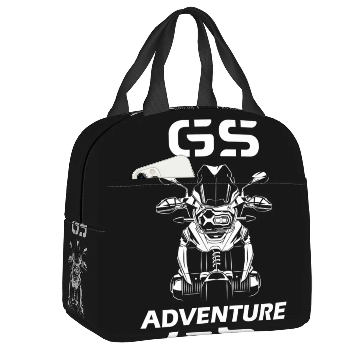 Custom GS Adventure Motorbike 1250 Motorcycle Thermal Insulated Lunch Bags Women Resuable Lunch Container Storage Food Box
