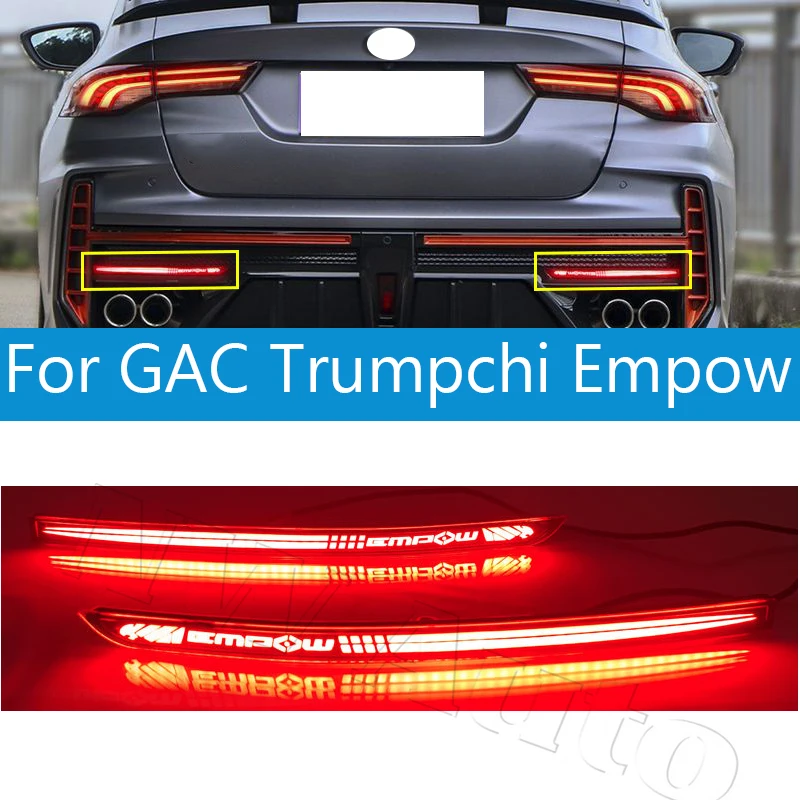 

Car LED Rear Bumper Reflector Lights For GAC Trumpchi Empow Shadow Leopard R 2021 2022 Brake Warning Stop Tail Lamp