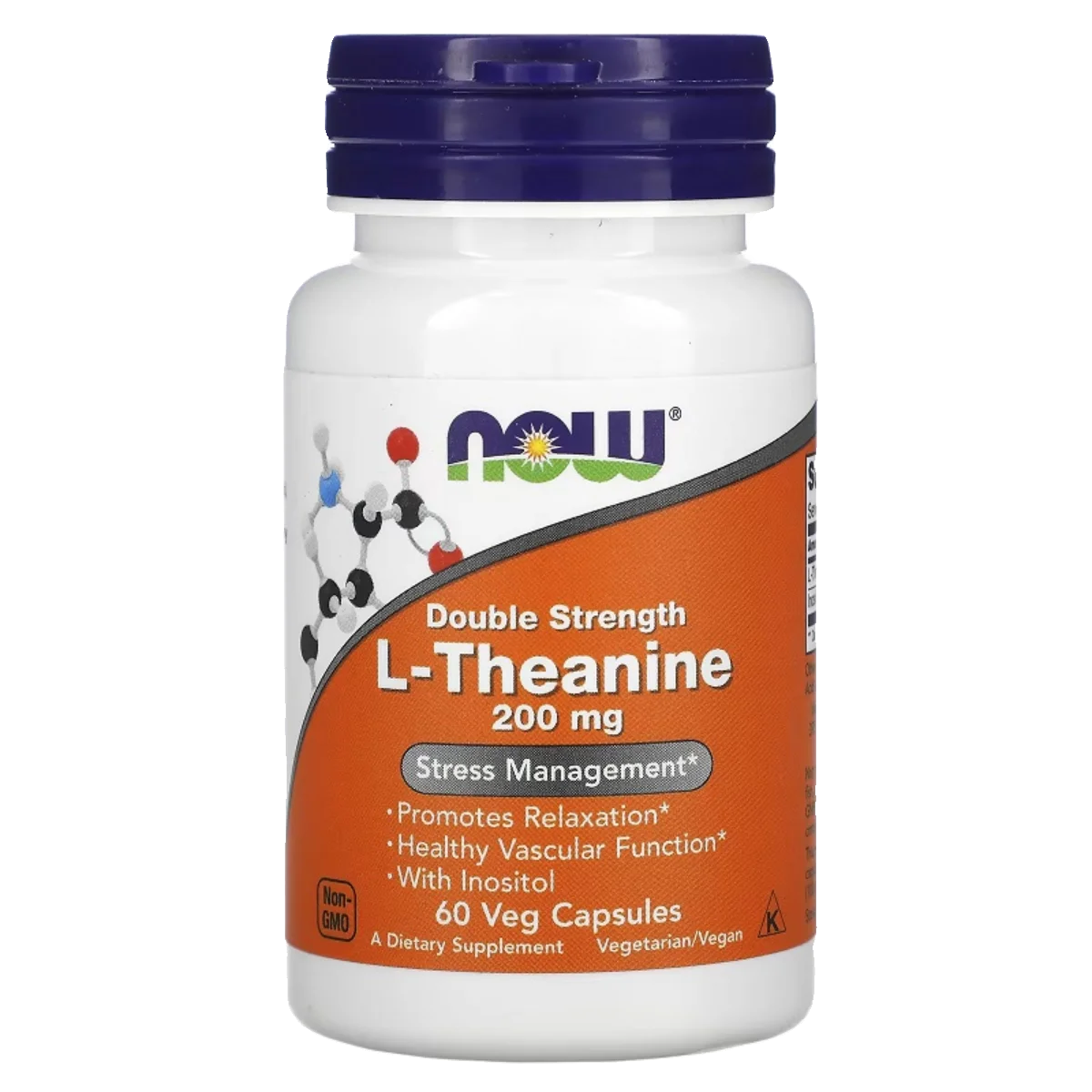 

L-Theanine Nervous System Supplement 200 мг капсул — поддержка снятия стресса и релаксации, 60 шт.