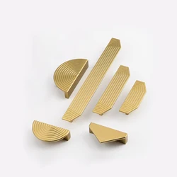 Closet Door Handle New Chinese Half Round French Drawer Cabinet Bathroom Cabinet Handle Pair Brushed Gold Copper