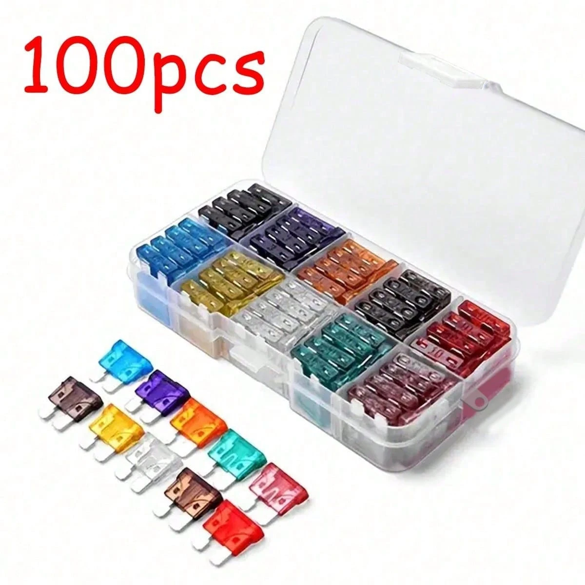 Car Fuses Assortment Kit, Car Automotive RV Standard Fuses Blade-Type Car Replacement Fuses Set 2A 3A 5A 7.5A 10A 15A 20A 25A 30