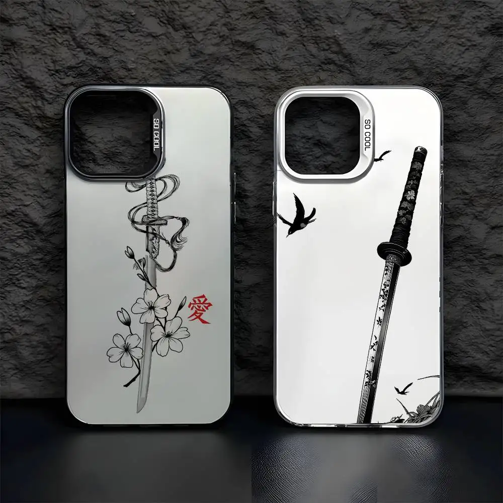 Japanisches Samurai-Schwert Handyhülle für Samsung Galaxy S26 S25 S24 S23 S22 S21 S20 Note20 FE Ultra Edge Plus 4G 5G Sturzsicher