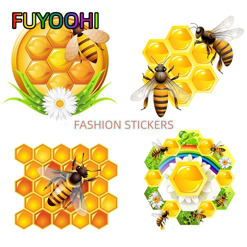 

FUYOOHI Fashion Stickers Honey Bee Honeycomb Waterproof Vinyl Decal Car Accessories Decor