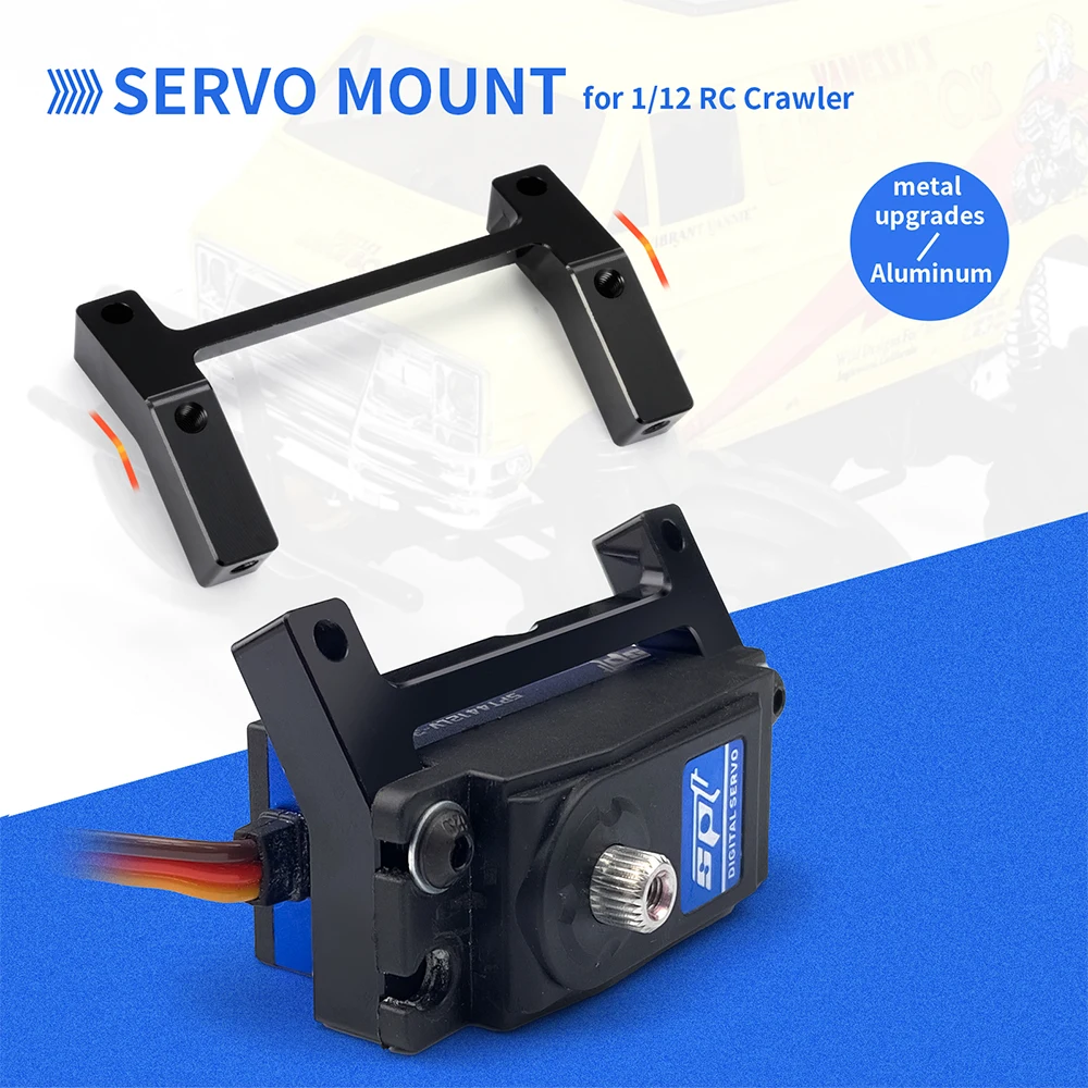 TRINOOD Aluminum Alloy Servo Mount Bracket For 1/12 Tamiya 57409 Lunch Box RC Off‑Road Buggy Car Upgrade Parts