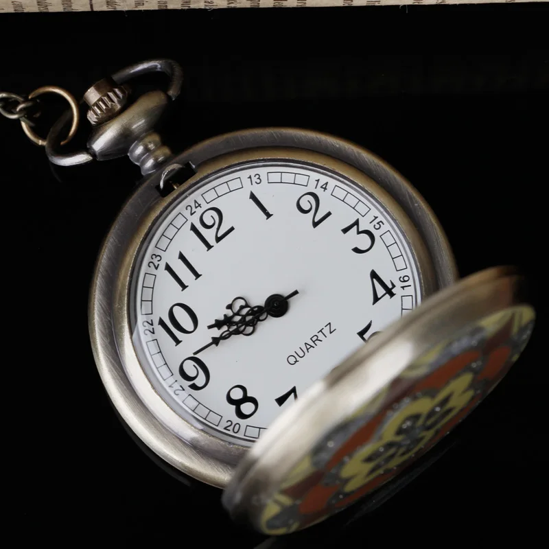 Retro Jade Antique Bronze Pocket Watch for Women Exquisite Gifts Necklace Clock Pendant Watch with Chain Jewelry Accessories