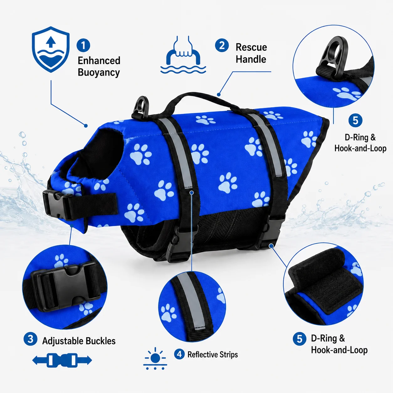Chaleco Salvavidas para Perros - Dog Life Jacket Vest Buoyancy Handle reseña y precio