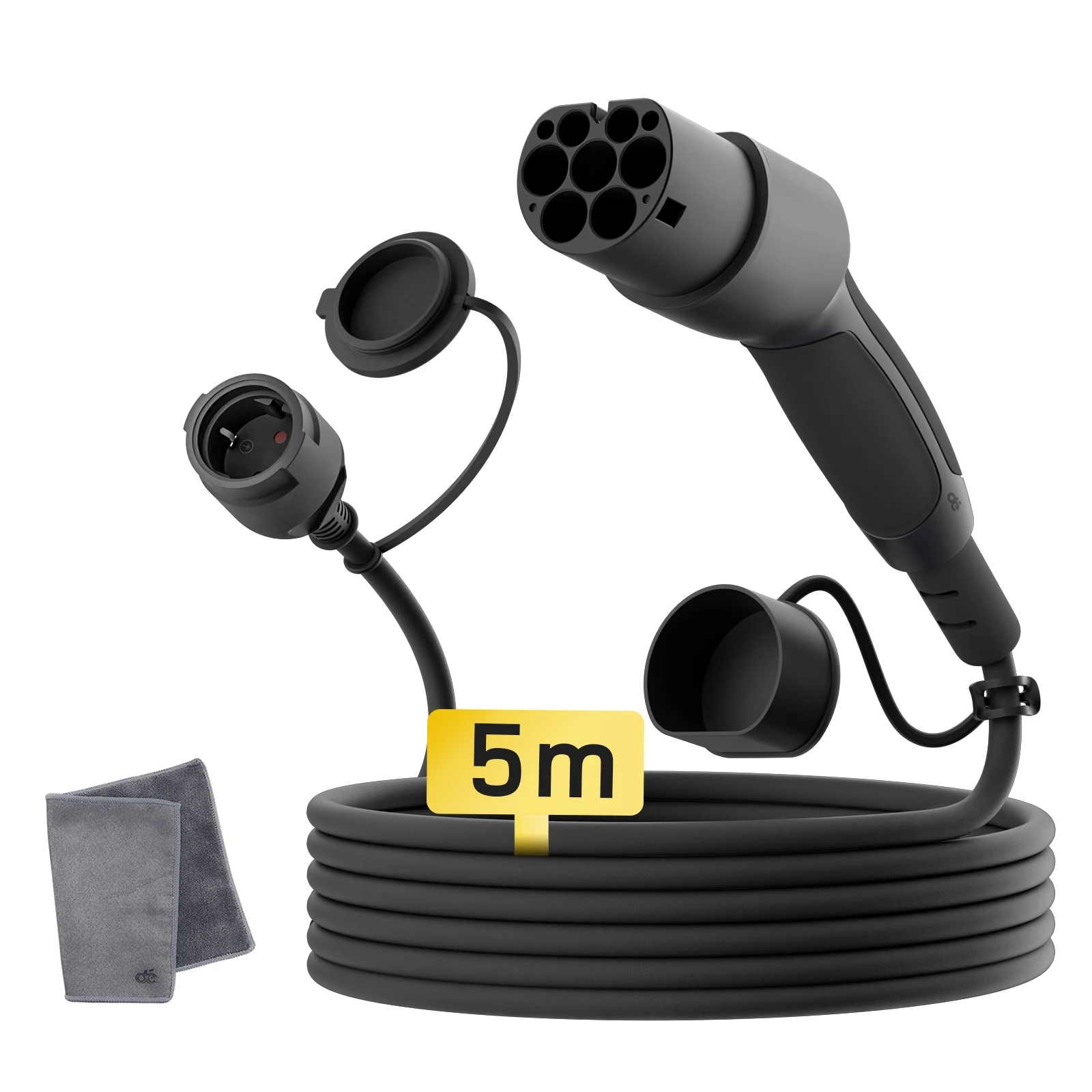 dé Typ 2 zu Schuko Adapter 0,6m 1,5m 3m 5m Plug-and-Play TPU-Kabel Geeignet für Ladestationen mit einer Buchse