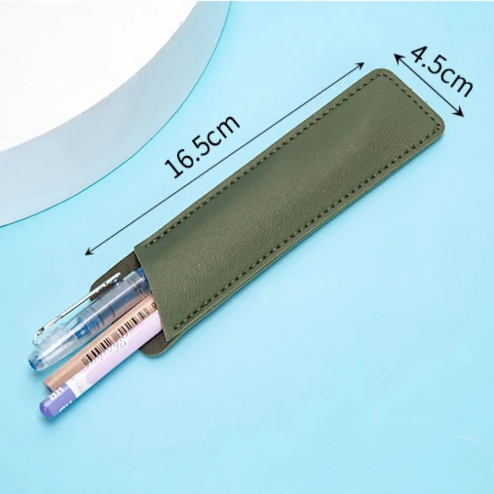 PU Leather Pen Protection Cover Holder Soft Pencil Case Pen Sleeve Pouch Stationery Office School Supplies Gifts