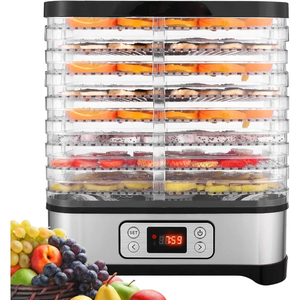 

Food Dehydrator Machine, Fruit Dehydrators with 8-Trays, Digital Timer and Temperature Control(95ºF-158ºF)