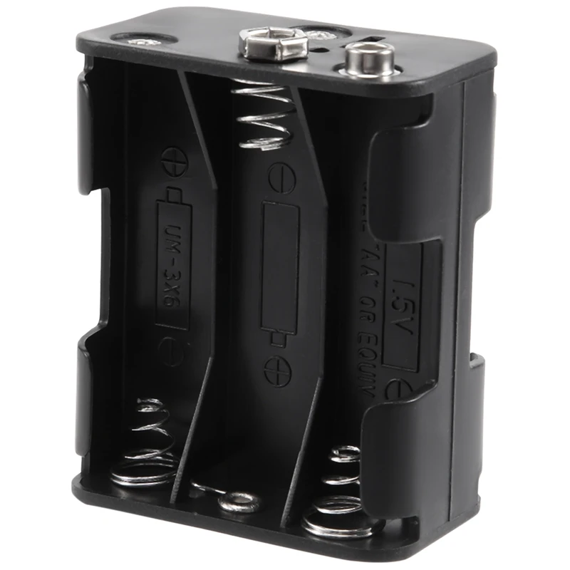 AA58 Double Side Spring 6 x 1.5 V AA Battery Holder Case Box Black