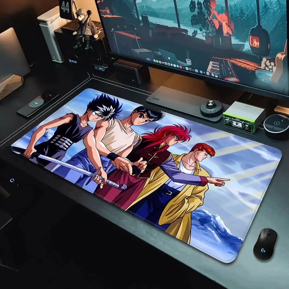YuYu Hakusho Mousepad HD الطباعة ألعاب الكمبيوتر قفل الحافة عدم الانزلاق ماوس الوسادة XXL90x40cm لوحة المفاتيح الكمبيوتر وسادة مكتب