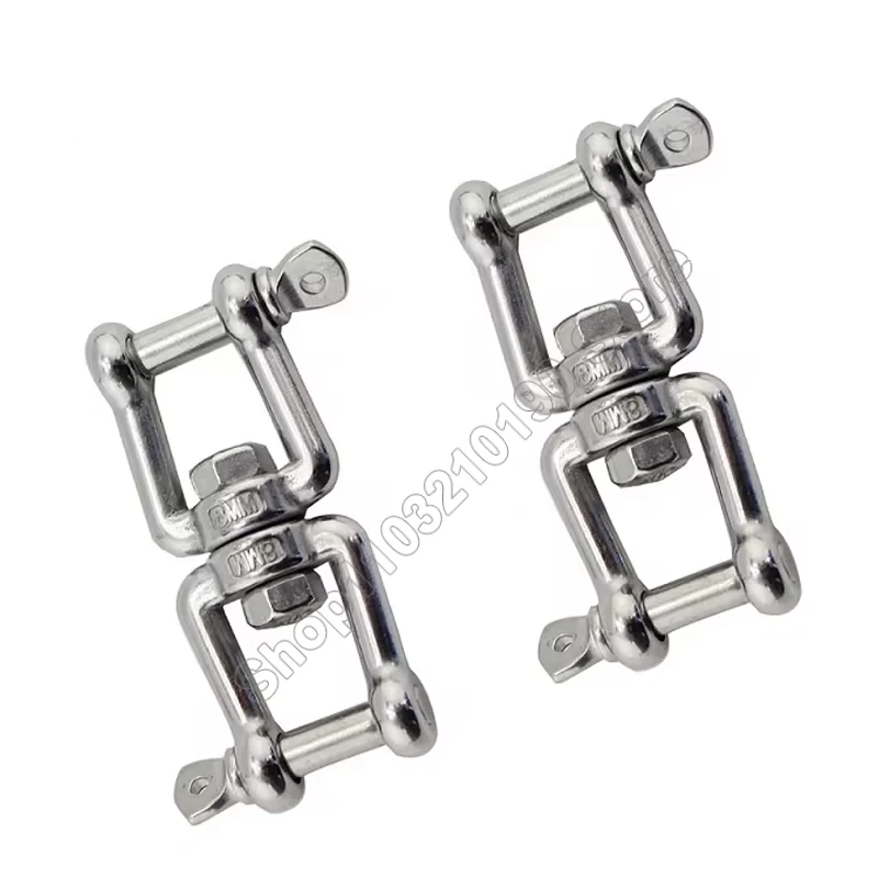 1Pc 304 Stainless Steel Jaw And Jaw  Anchor Chain Swivel Connecter Double Jaw Polished M4 M5 M6-M20 For Marine Boat Accessories