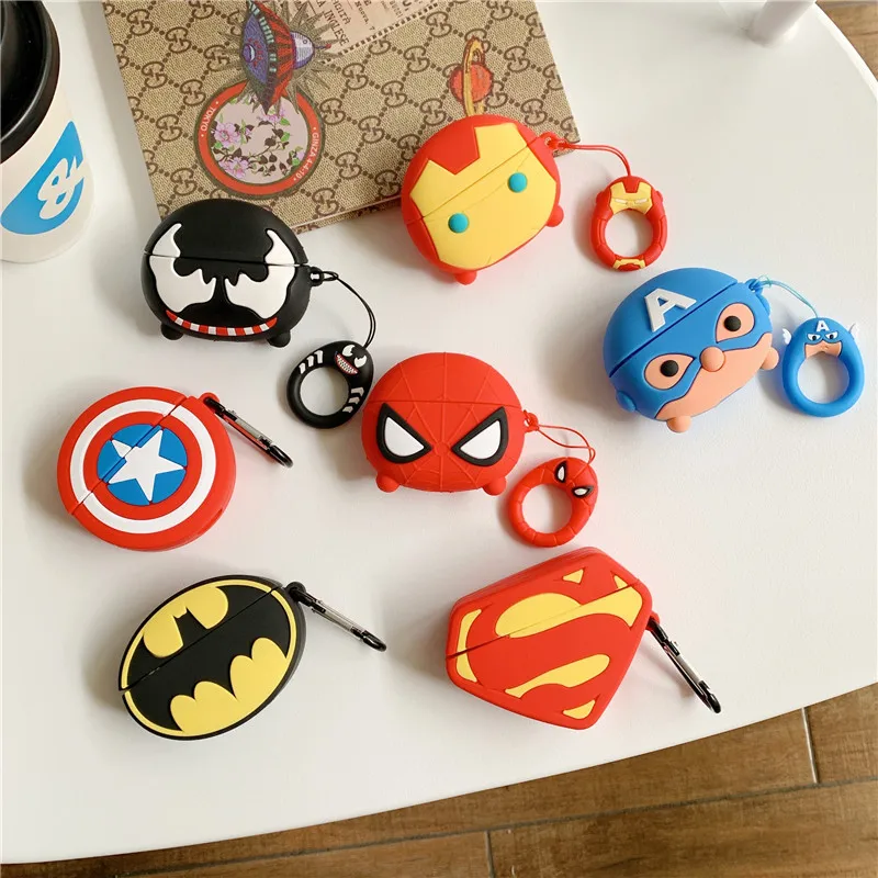 Funda 3D para auriculares, Carcasa protectora para airpods 1, 2, 3 Pro, Batman, Superman, Spiderman, superhéroe