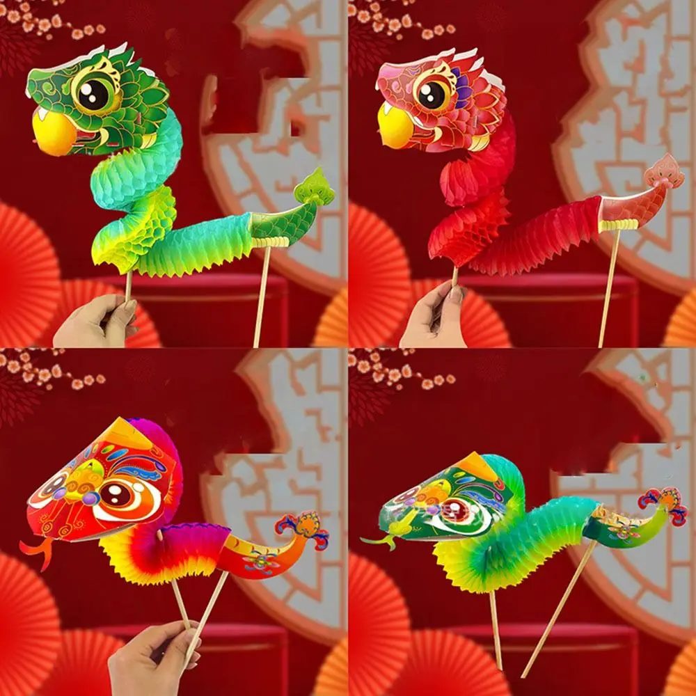 New DIY Dragon Craft Chinese New Year Kids Toys Chinese Dragon Dance 3D Paper DIY Dragon Decor