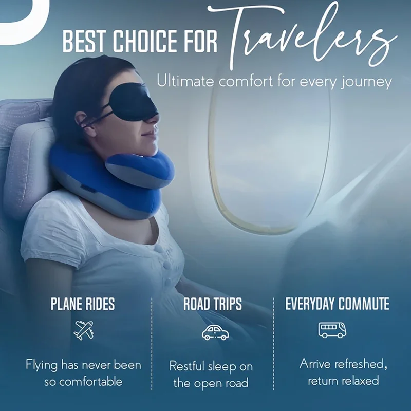 Transformable Spiral Travel Neck Pillow 360° Foldable Portable Neck Support for Airplane Car Office Nap Long Trip Essentials