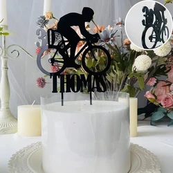 Personalised Cyclist Cake Topper With Name And Age Birthday Cake Topper Cycling Enthusiasts Custom Birthday Cake Topper