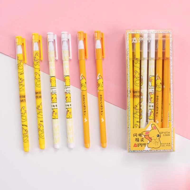 

36pcs/ лот Kawaii Pokemon Gel Pen милые 0.5mm черные чернила нейтральные ручки рекламные школьные принадлежности офиса