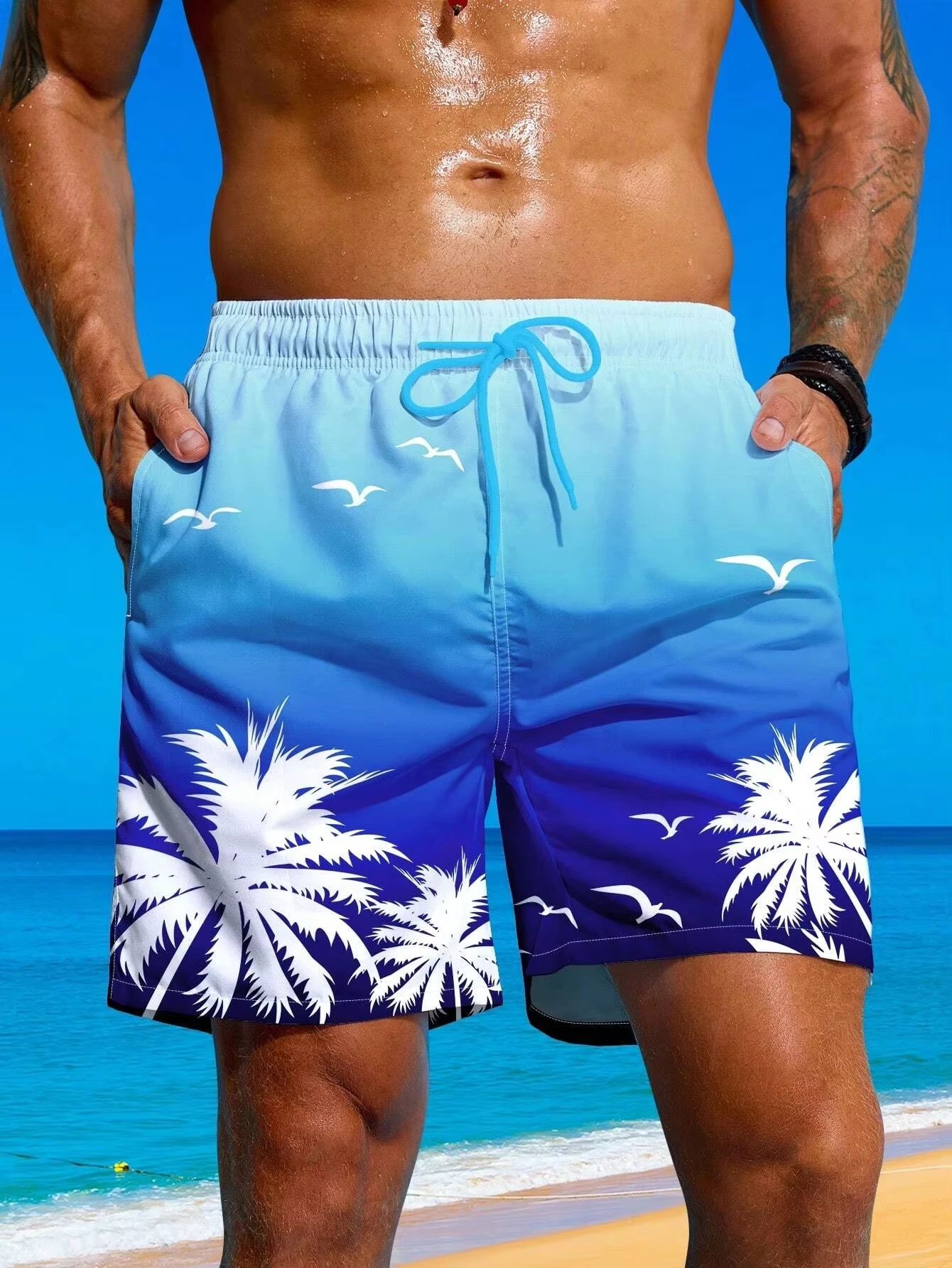 

Летние каникулы, мужские шорты, шорты с завязками на талии, плавки с 3D принтом, дышащие женские короткие уличные шорты, детские шорты