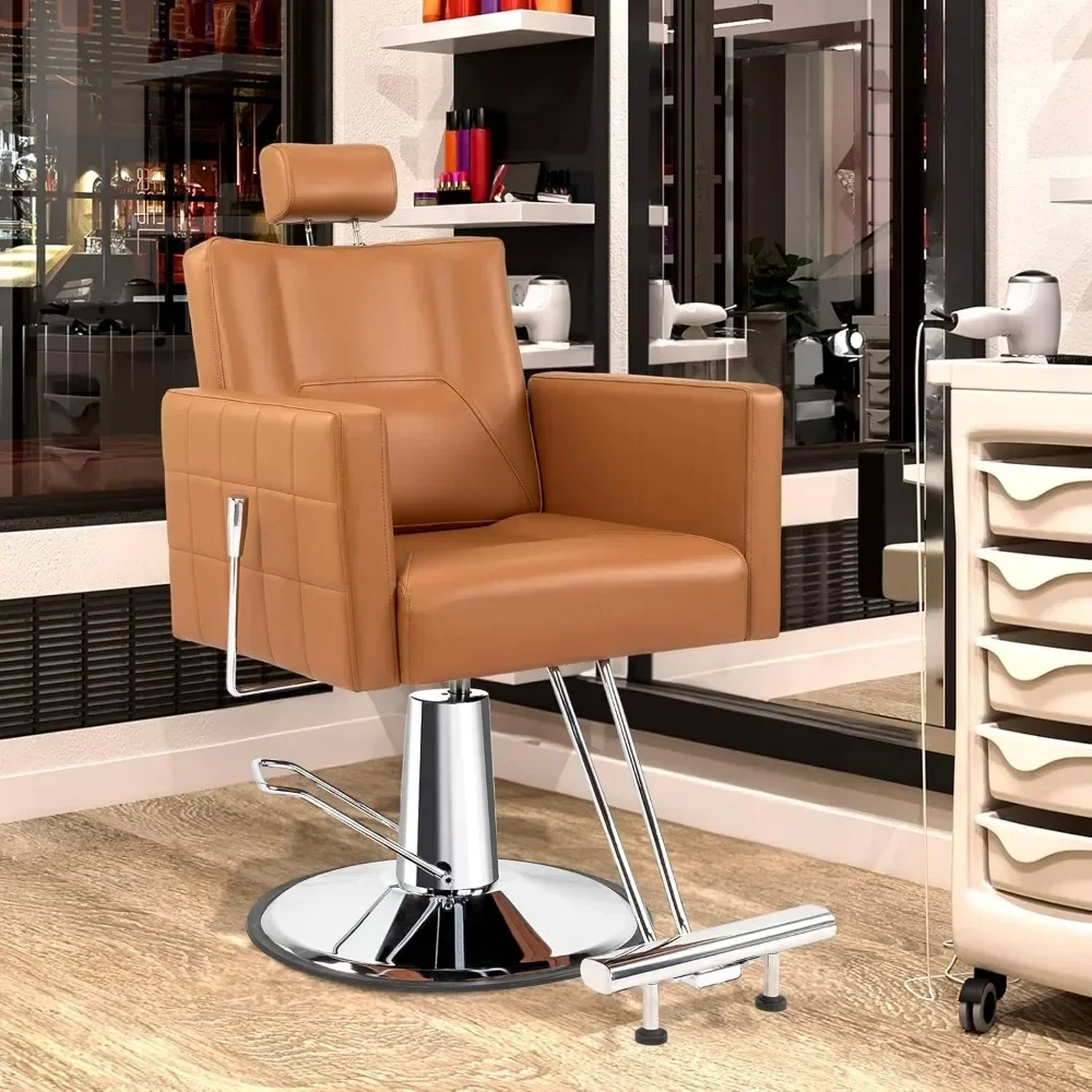 Barber Chair , Salon Chair for Hair Stylist All Purpose, Reclining Hair Salon Chair for Braiding Shampoo Facial  Beauty Spa