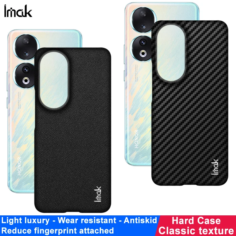 Honor70 90 Pro 5G IMAK Carbon Fiber Pattern Back Panel for Huawei Honor 70 Case Hard Matte PU Leather Cover Phone Honor 90 NX9