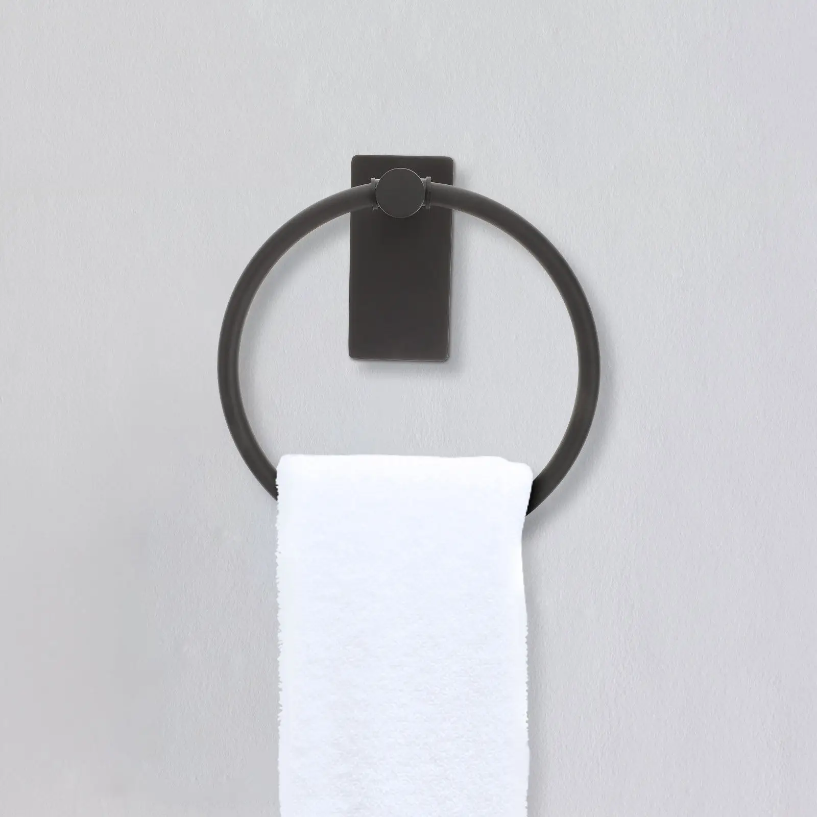 

Wall Towel Ring Stainless Steel Mounting Without Drilling Bathroom Kitchen Towel Hanger Space Saving Modern Design Sturdy