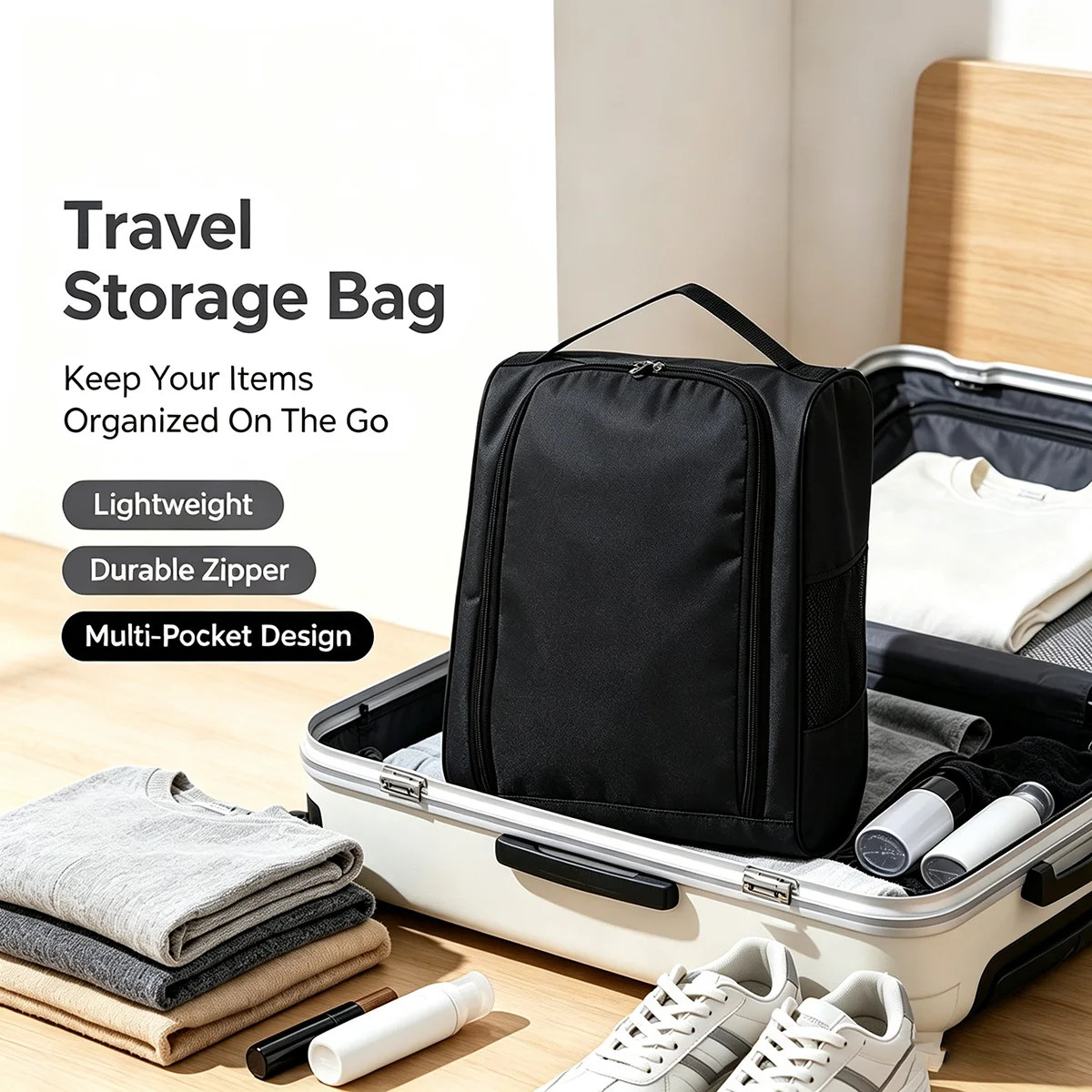Portable Travel Shoe Bag Hand Portable Oxford Cloth Shoe Carrier Bag Breathable Dustproof Soccer Golf Shoe Sneakers Shoe Storage