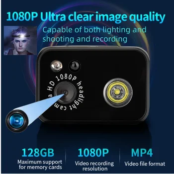 LED Sports Mini Camera 1080P Head-mounted Lighting Motion Detection Cameras Loop Recording DV Video APP Recorder