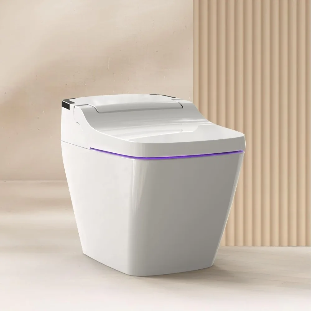 Smart Bidet Toilet,One Piece Integrated Toilet with Bidet Built-in, Auto Open/Close Lid, Auto Dual Flush, Heated Seat,Closestool