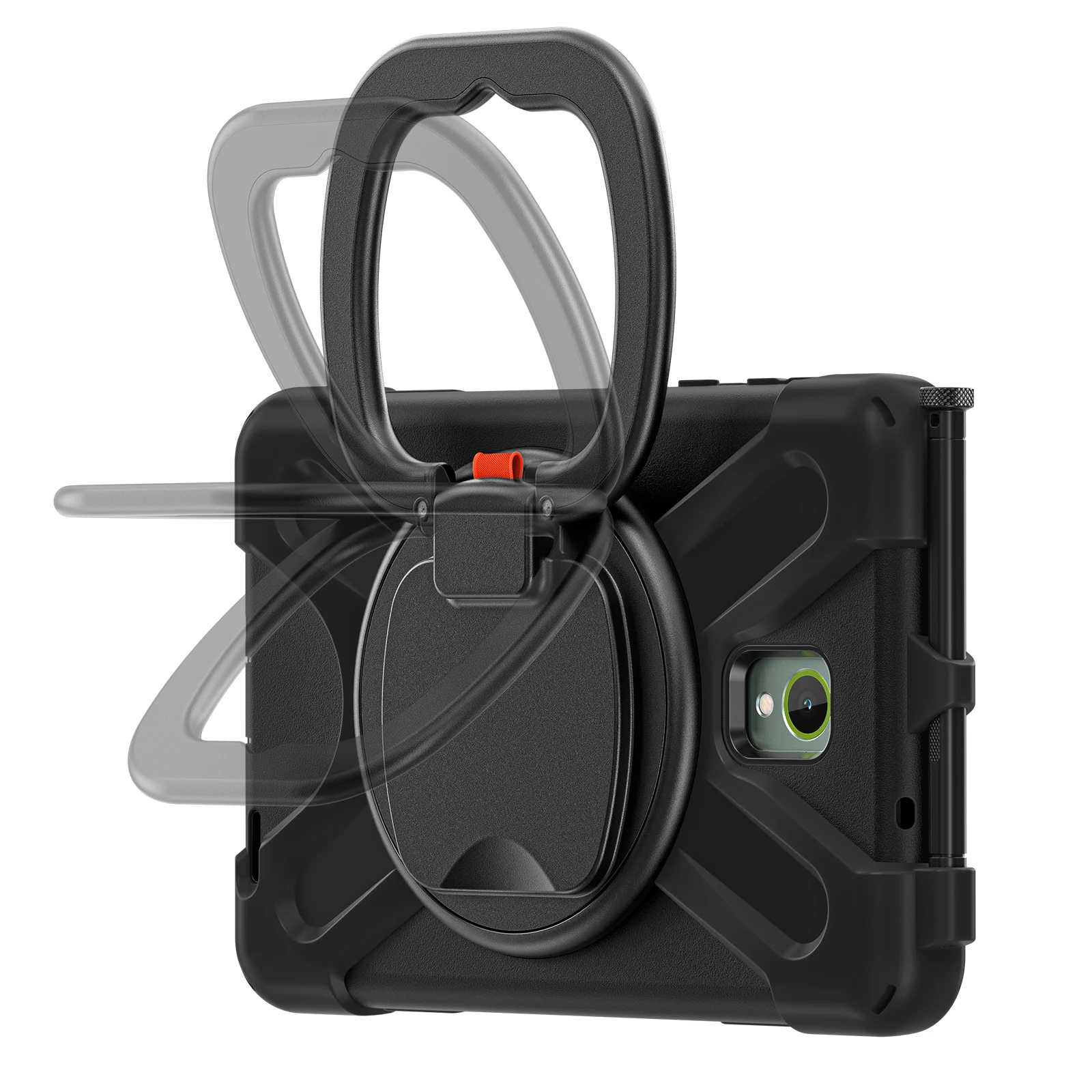 Blindado Shockproof Lifting Handle Shoulder Strap Case, PC Capa de Silicone, Samsung Galaxy Tab Active 5, X306B, 2024