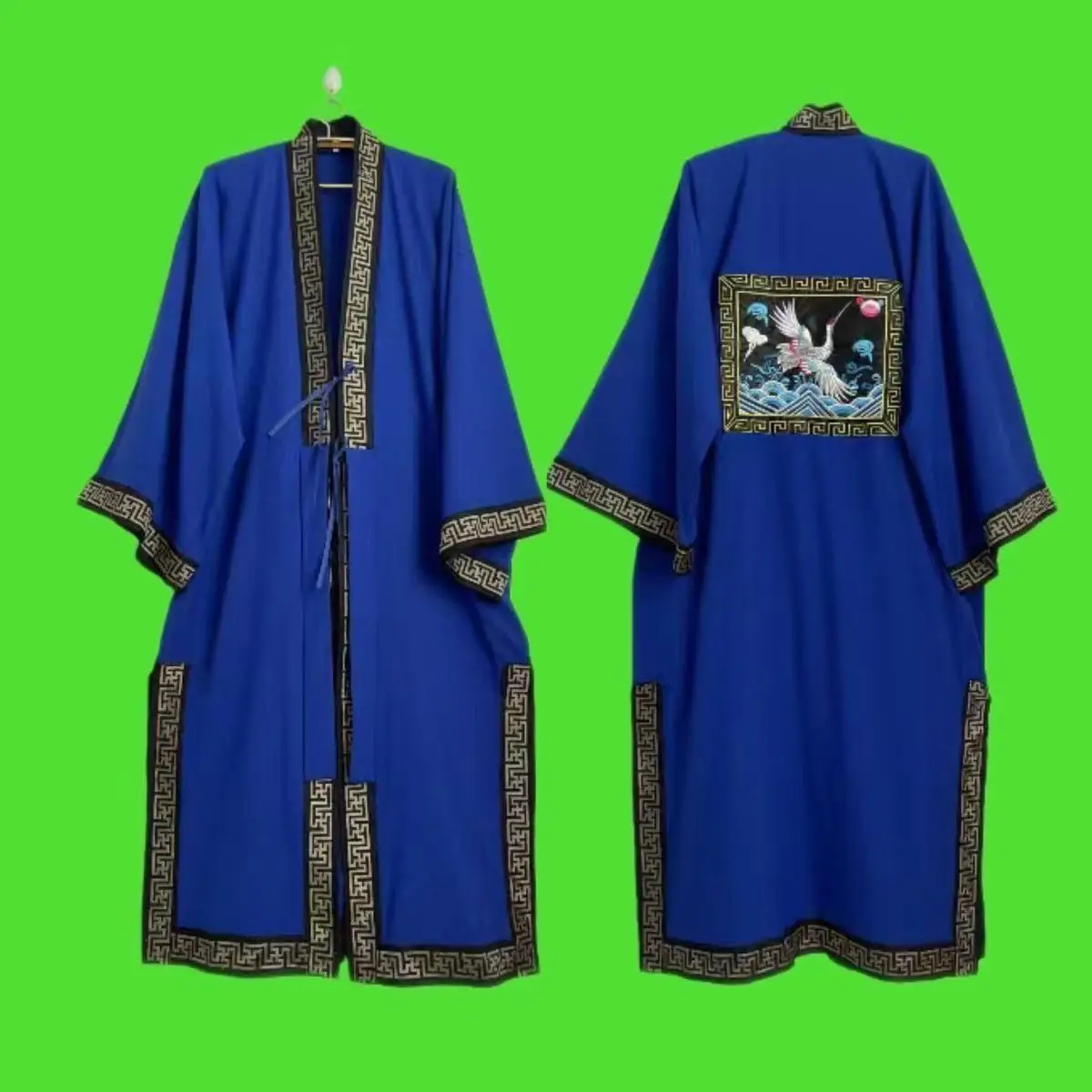 Taoistyczna szata Tradycyjne chińskie ubranie Kołnierz z zakładką Mieszanka materiałów Duże rękawy Długa szata Vintage Strój do ćwiczeń porannych w świątyni