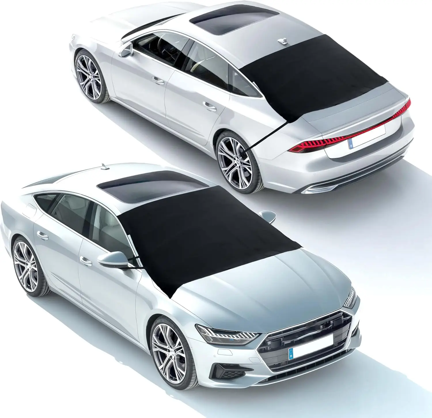 

Upgraded 600D Oxford Fabric Windshield Snow Cover Set for Most Sedans, SUVs & Vans - Waterproof and Heat-Resistant