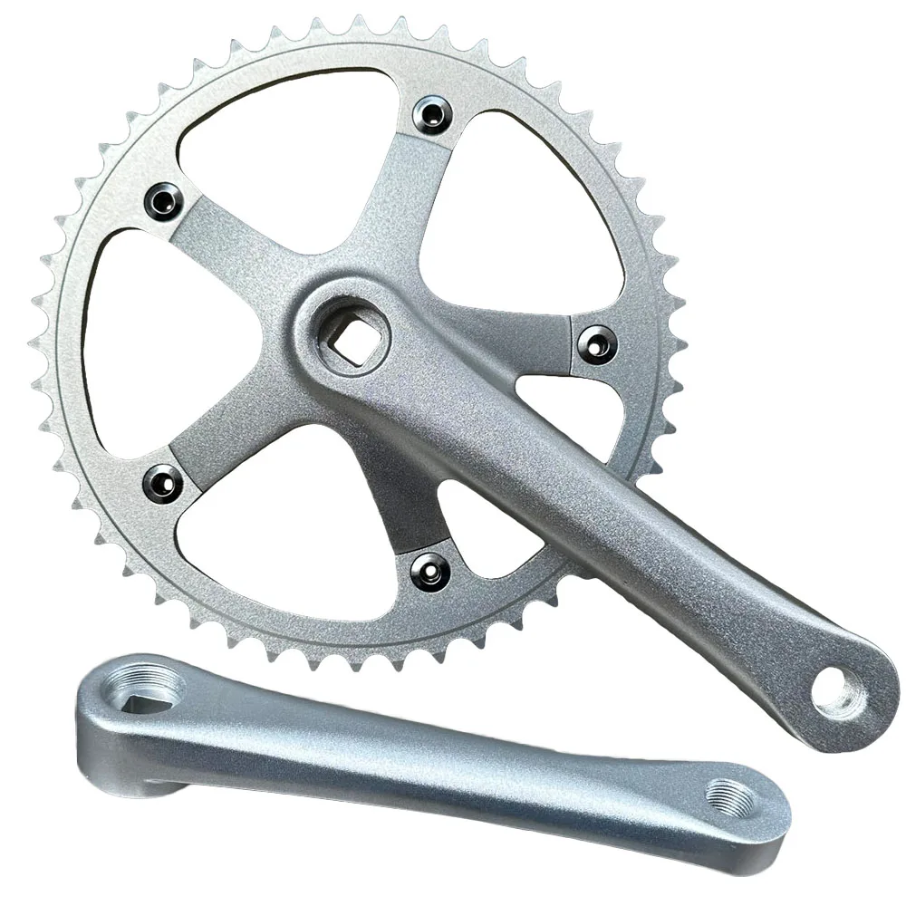 144BCD Road Bike Crankset 48T 165mm Alloy Square Taper Track Bike Single Speed Crank Set 144 BCD 48 Fixed Gear Fixie Crankarm