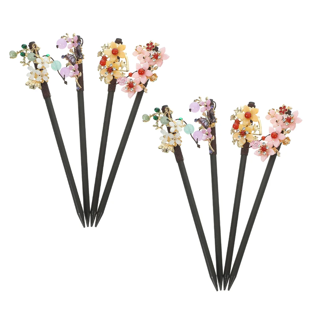 8 Pcs Ancient Style Wooden Hairpin Accessories Women Girl Stick Sticks for Buns Chopstick Women's