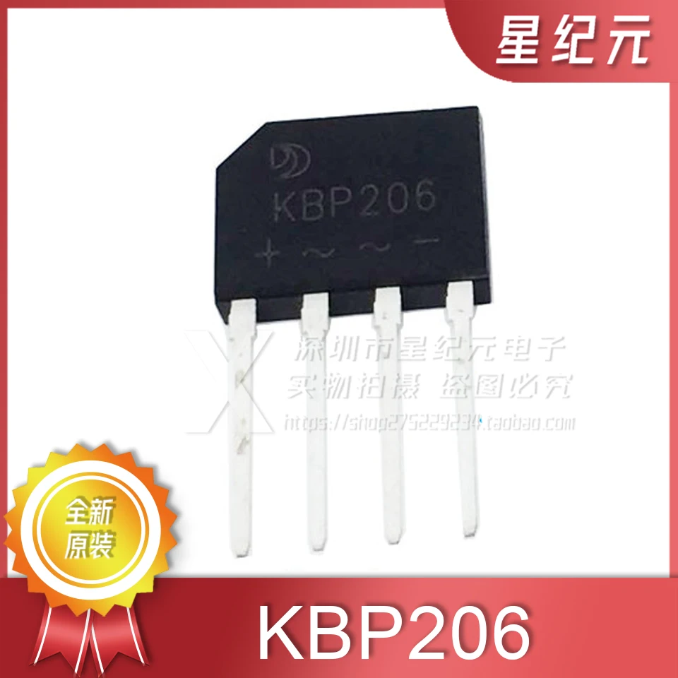 

[IN STOCK] 1 Piece Original Genuine KBP206 2A/600V Flat Rectifier Bridge Stack Silicon Bridge Rectifier Brand-new Original