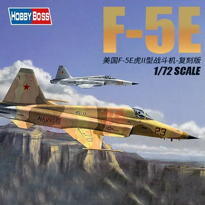 Hobby Boss 80207 1/72 Scale U.S. F-5E Tiger II Fighter Assembly Model Building Kits Hobby Static Toys For Adults Collection