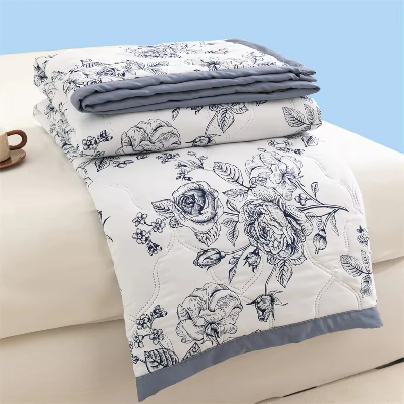 

Floral Style Duvet Summer Thin Quilt Skin-friendly Bedspread Air Conditioning Blanket edredones Adults Kids Room Comforter Quilt