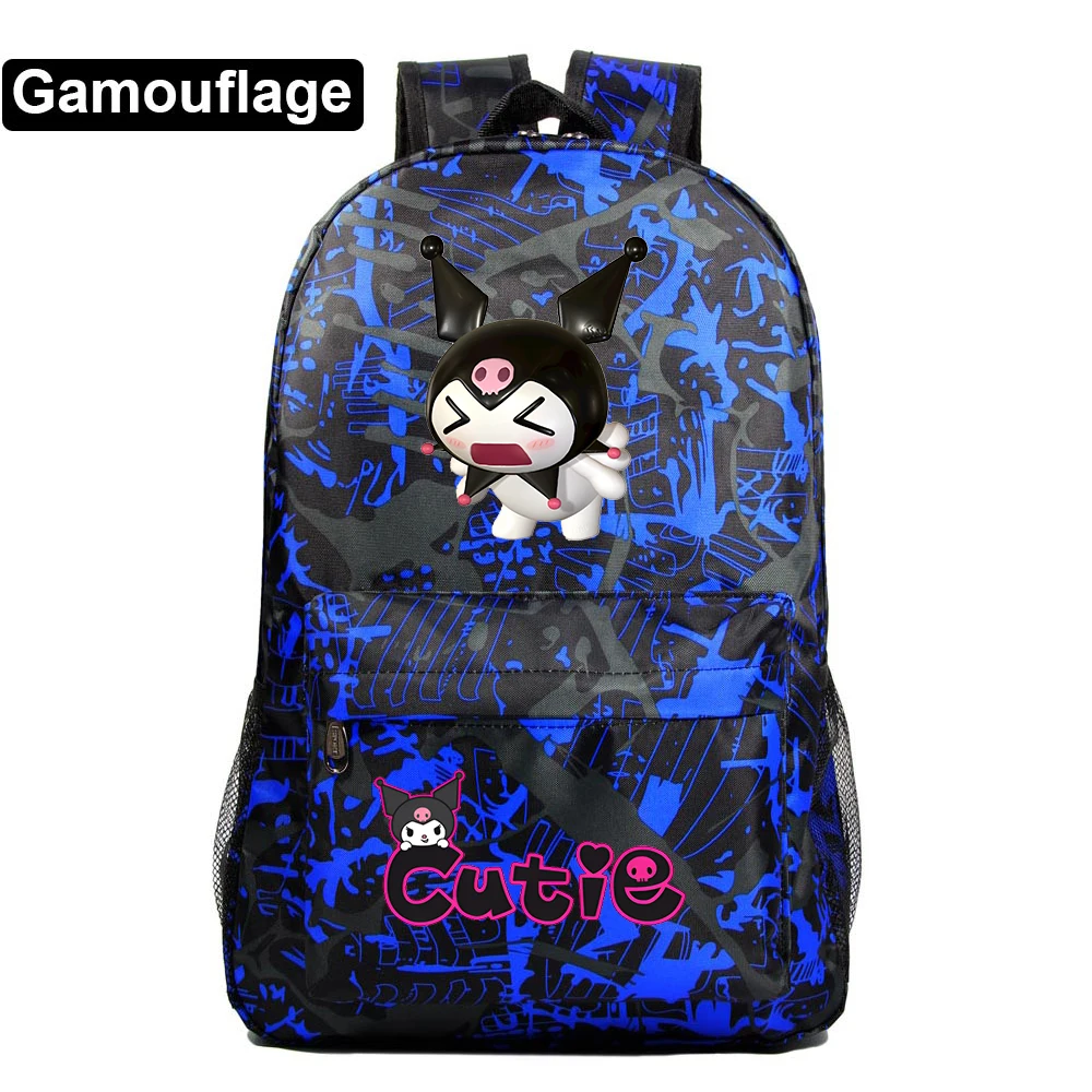 

MINISO Sanrio Kuromi рюкзак для мальчиков и девочек, школьные рюкзаки для мужчин и женщин, новые сумки с принтом, студенческий рюкзак с книгами