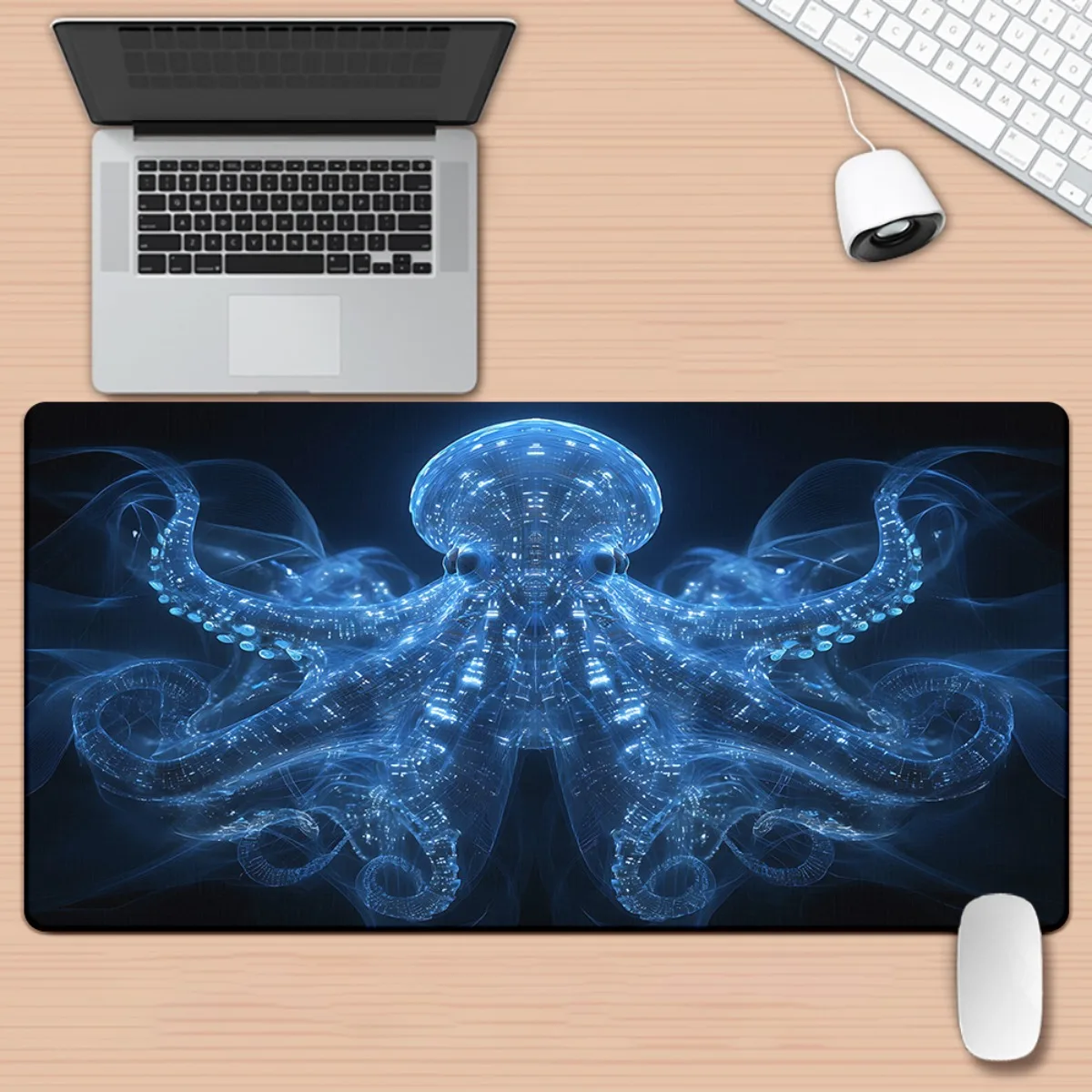 

Blue light Octopus mouse pad anti-slip rubber base XXL multi-functional desk mat for office and gaming