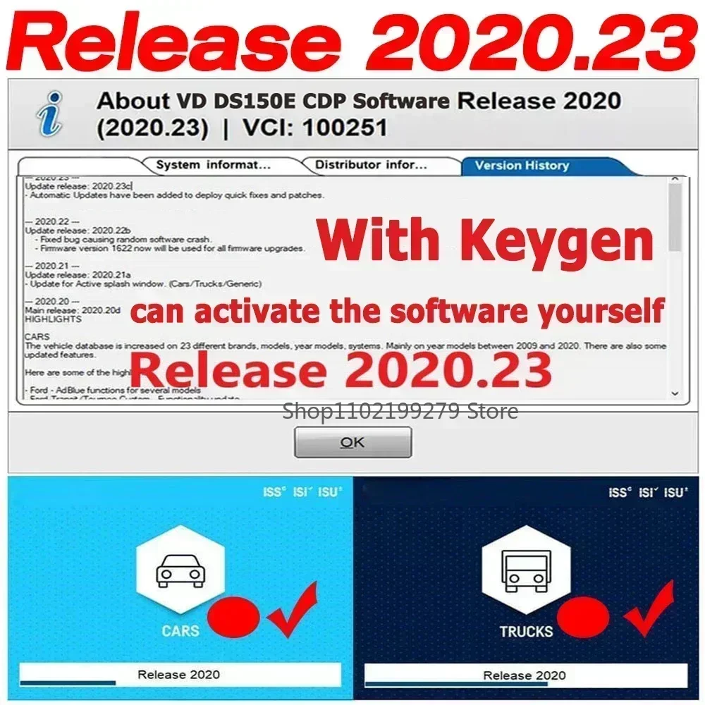 أحدث الماسح الضوئي لعام 2025 2021.11 Keygen 2020.23 Vd جديد cdd مع بلوتوث لأدوات تشخيص شاحنة السيارة TNESF DELPHIS ORPDC Obd2