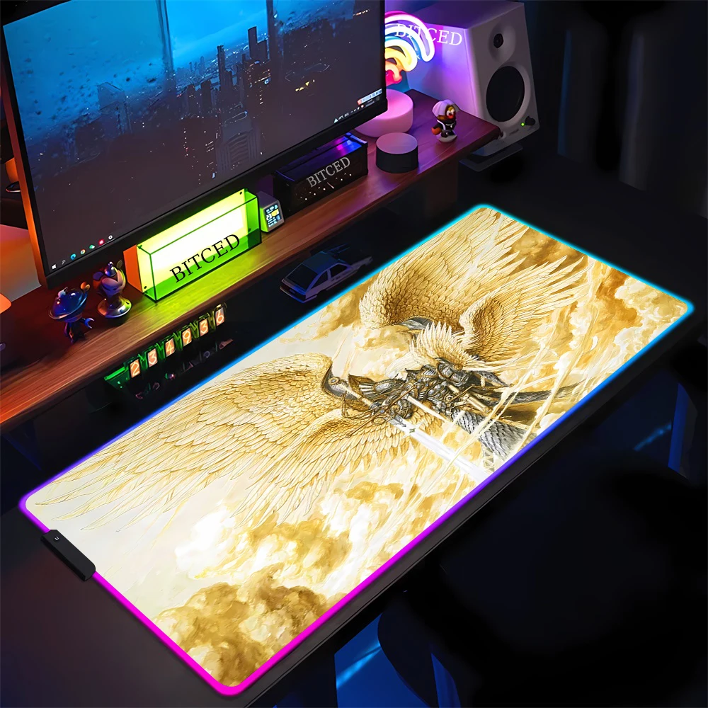 Heroes of Might and Magic 3 Large RGB Mouse Pad XXL Gaming Mousepad LED Mouse Mat Gamer Mousepads Luminous Table Mats Desk Pads